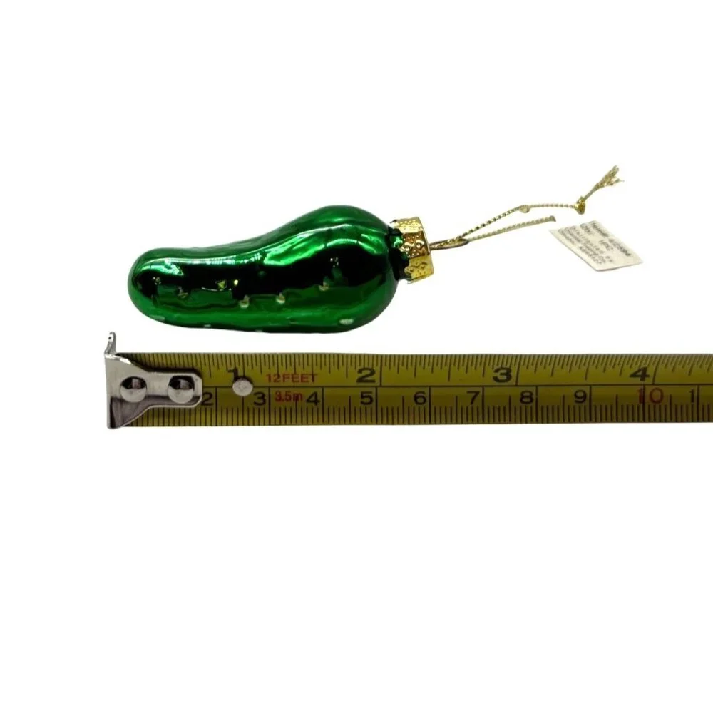 Legend of the Pickle‎ Green Glass Christmas Ornament 2 1/2